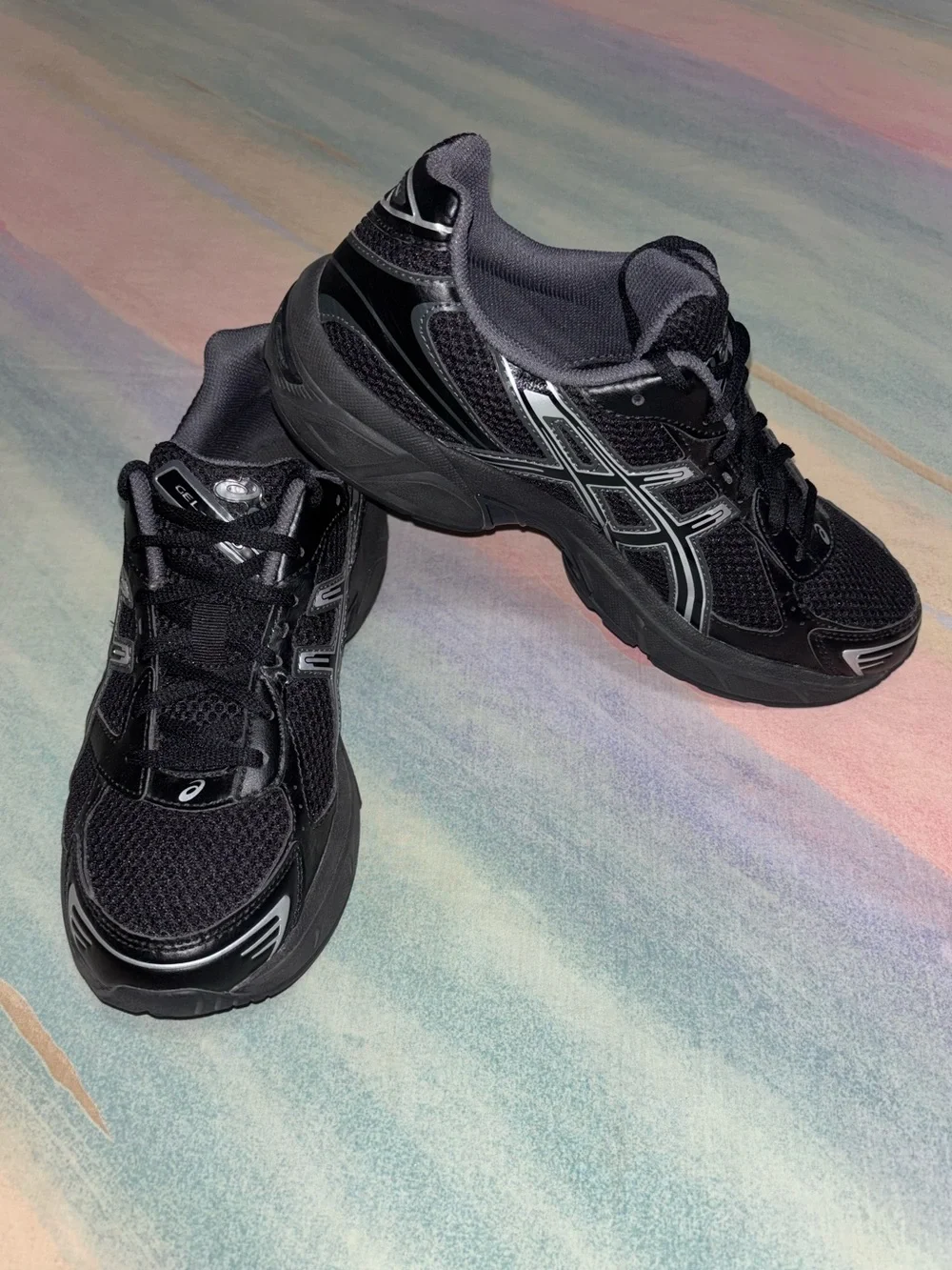 ASICS Gel-1130 Sneakers running black silver shoes size 8.5 athletic shoes - Picture 4 of 8